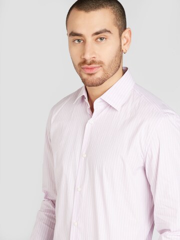 Coupe slim Chemise 'HANK' BOSS Black en violet