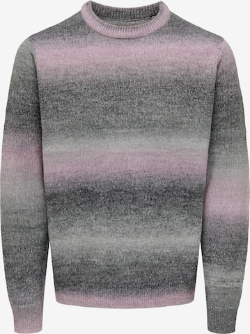Only & Sons Sweater 'TIMBER' in Purple: front