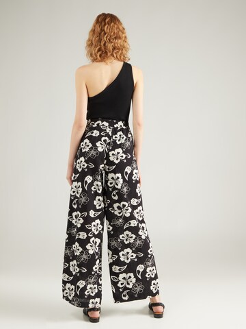 PIECES Wide leg Broek 'ALOHA' in Zwart