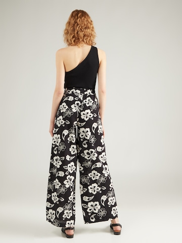 PIECES Wide leg Trousers 'ALOHA' in Black