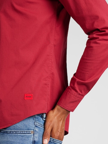 HUGO Slim fit Button Up Shirt 'Ermo' in Red