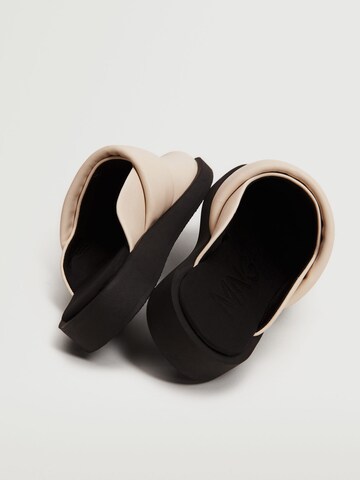 MANGO Mules 'Cama' in Beige