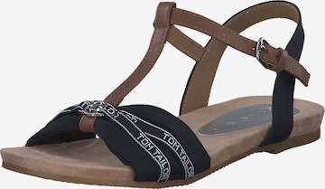 Sandales à lanières TOM TAILOR en bleu : devant