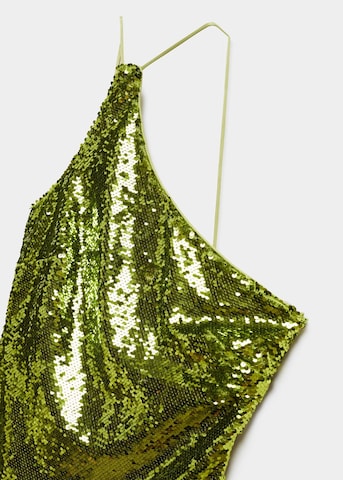 MANGO Koktejl obleka 'Xtina' | zelena barva