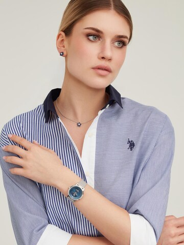 U.S. POLO ASSN. - Reloj analógico 'Amalia' en plata: frente