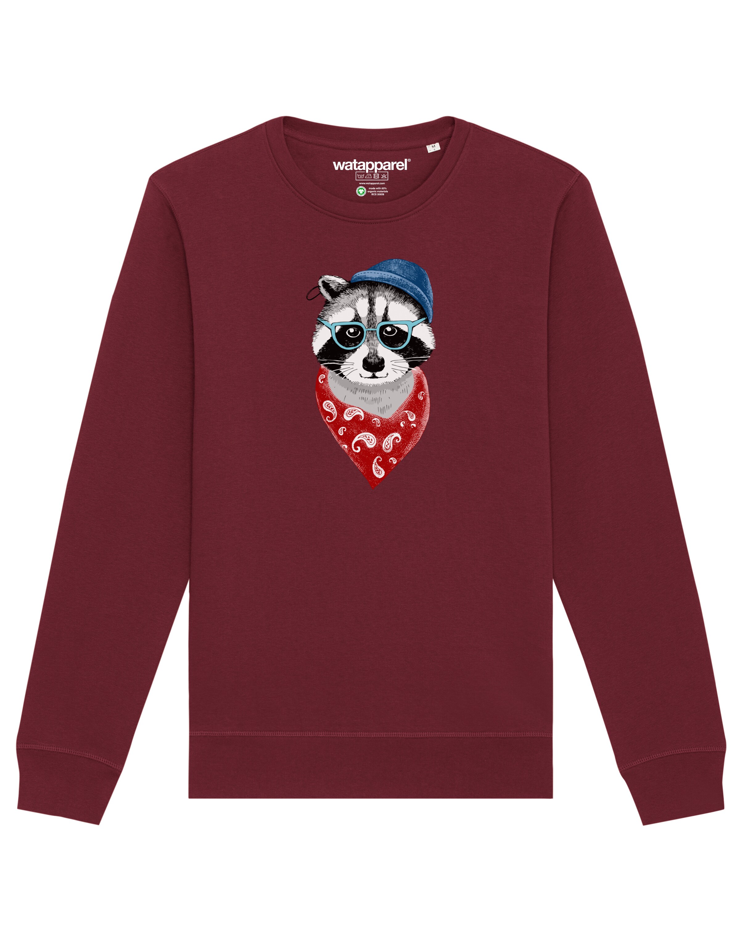 Sweat-shirt 'Waschbär' Watapparel en rouge : devant