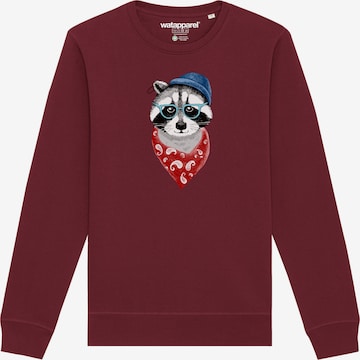 Watapparel Sweatshirt 'Waschbär' in Rot: Vorderseite