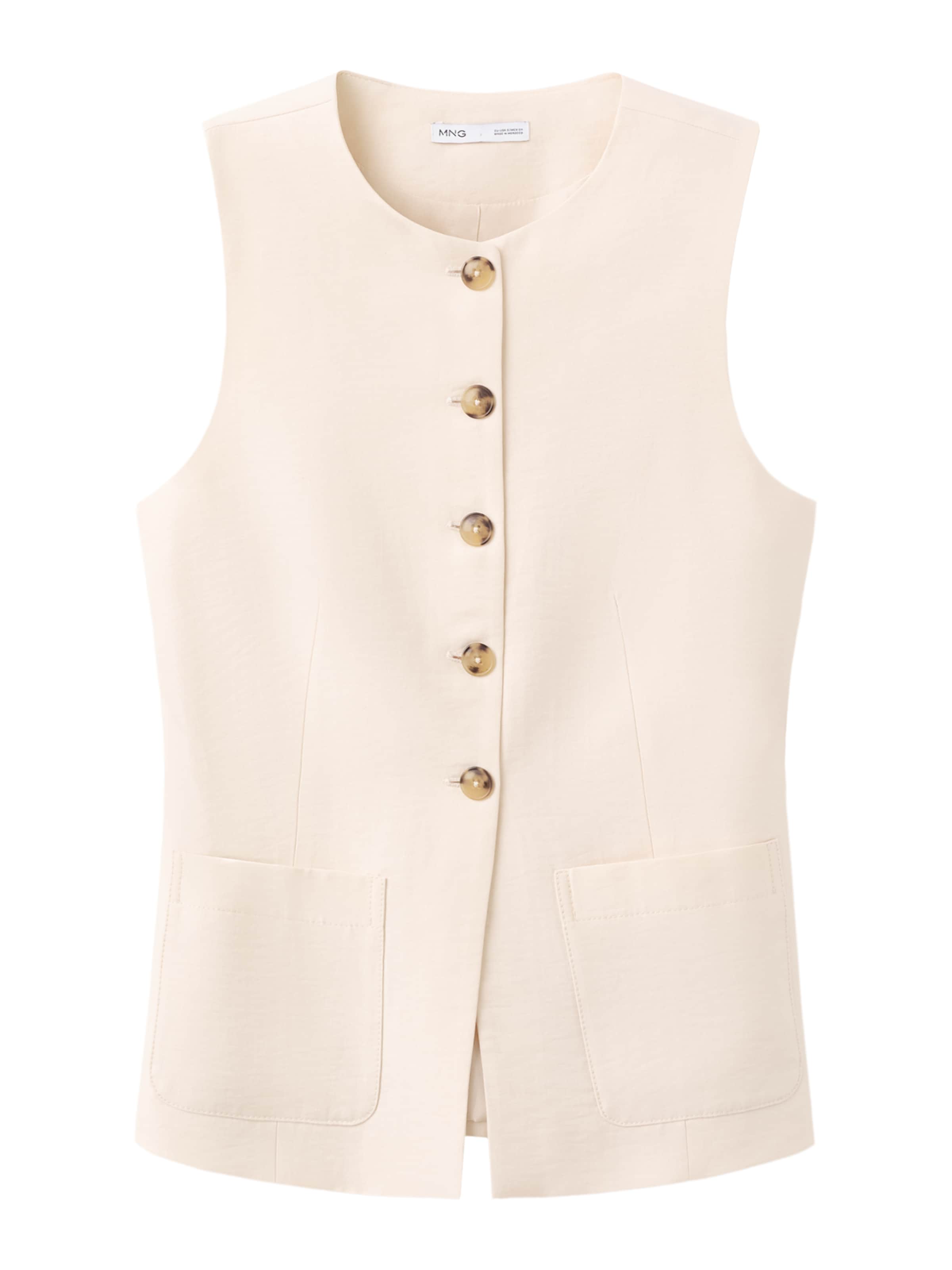 MANGO Gilet 'NAPOLI' in Beige: voorkant