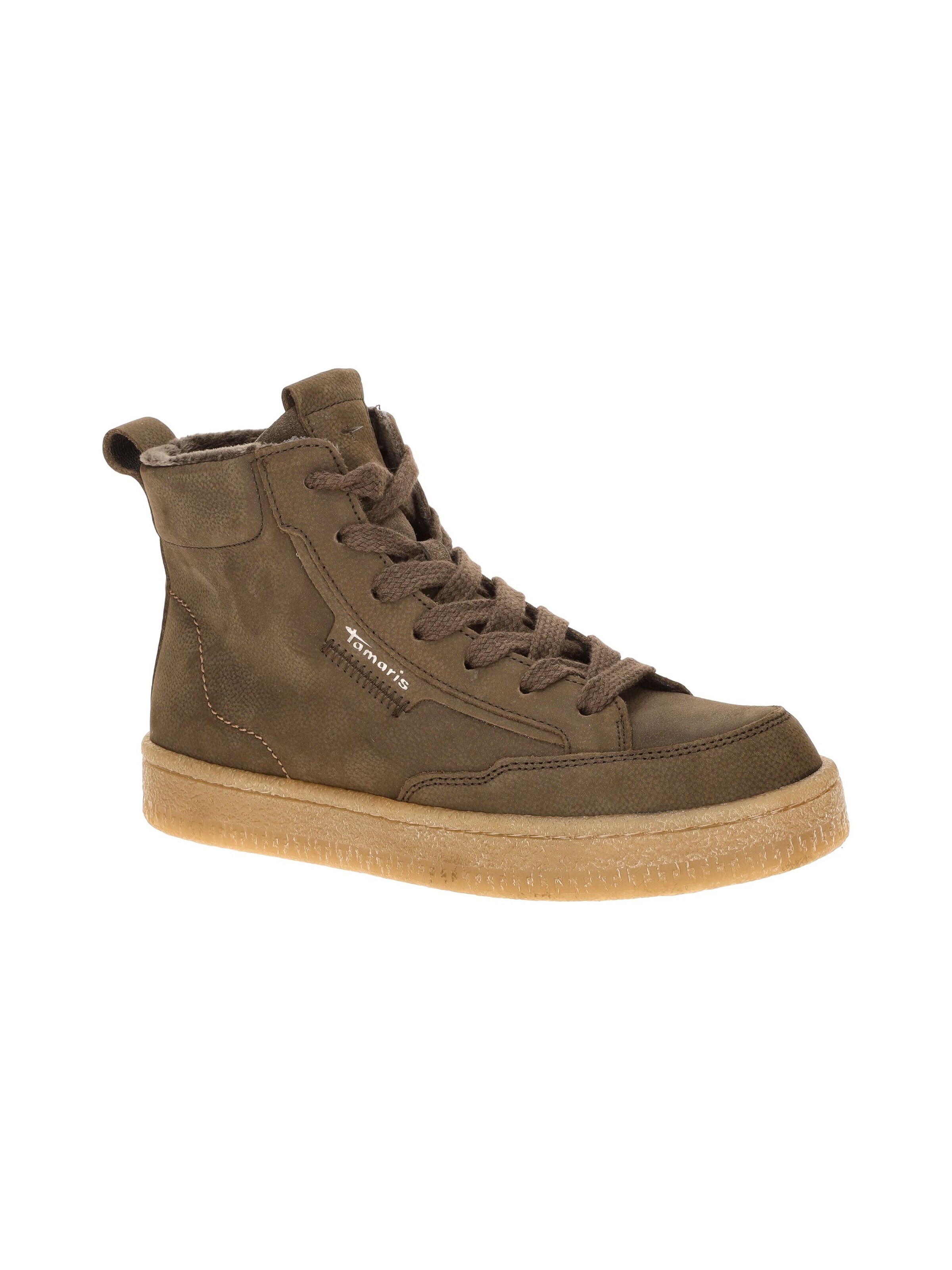 Tamaris Lace-Up Ankle Boots in Brown
