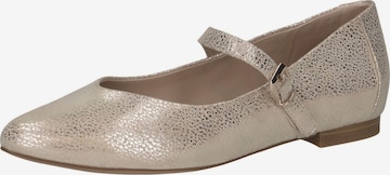 CAPRICE Ballerina met riempjes in Goud: voorkant