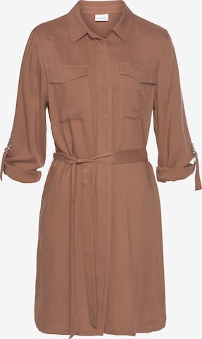LASCANA Shirt Dress in Brown: front