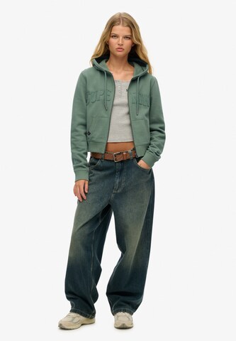 Superdry Zip-Up Hoodie 'Essentials' in Green