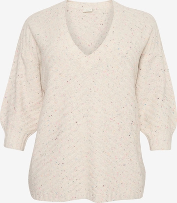 Pull-over KAFFE CURVE en beige : devant