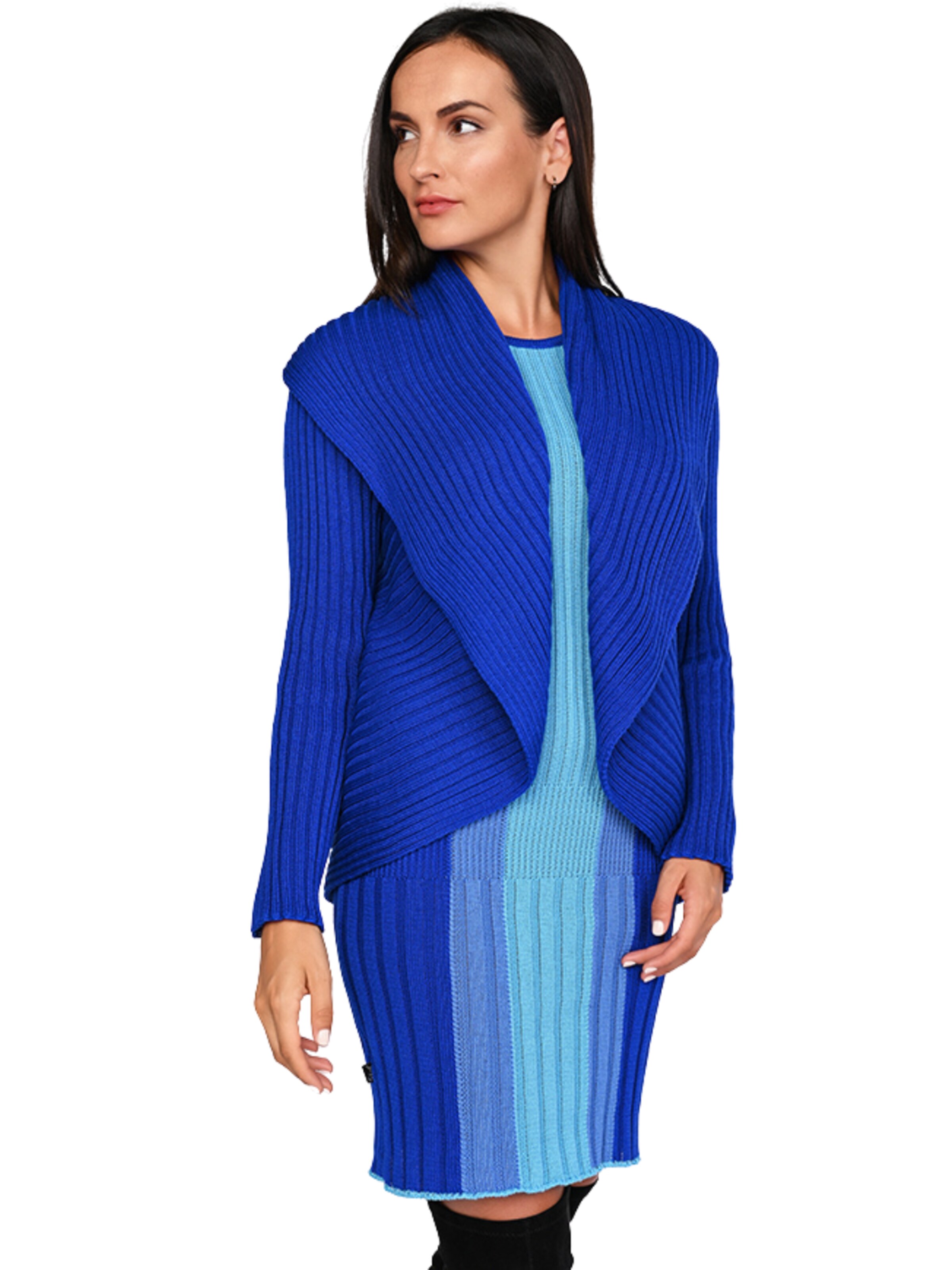 Süel knitwear - Cárdigan 'Round ribbed' en azul