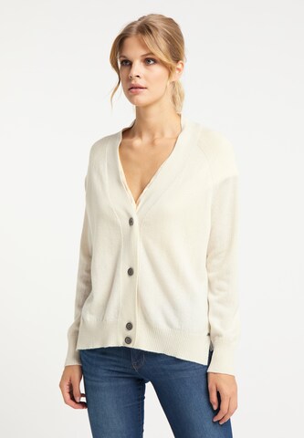 DreiMaster PREMIUM Knit cardigan in White: front