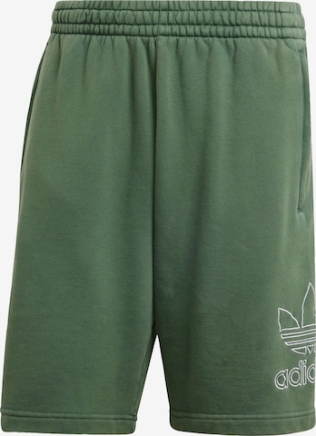 Loosefit Pantalon 'Adicolor Outline Trefoil' ADIDAS ORIGINALS en vert : devant