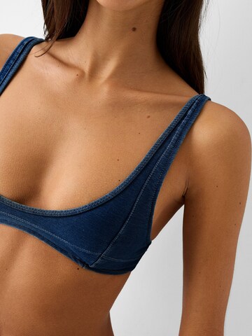 Bershka T-Shirt Bikinitop in Blau