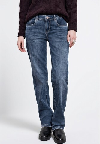 Street One Studio Regular Jeans 'Destroyed Look' in Blau: Vorderseite