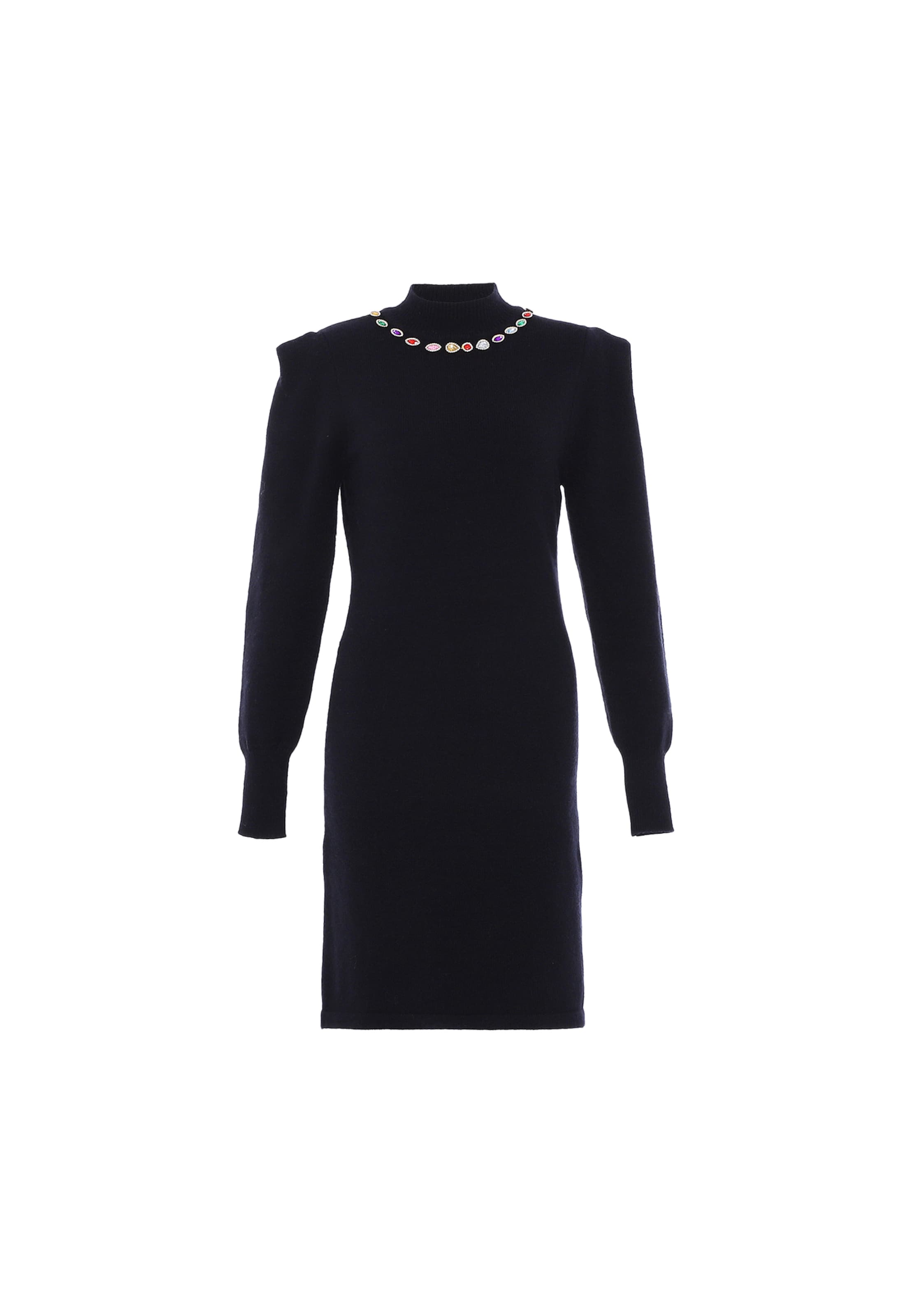 faina Πλεκτό φόρεμα σε μαύρο: μπροστά