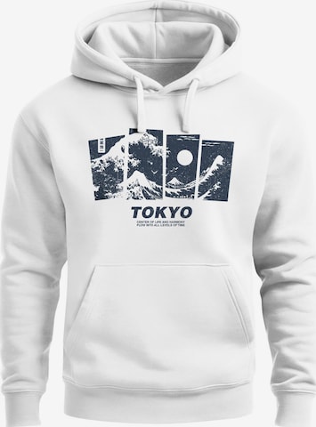 Neverless Sweatshirt 'Tokyo Wave' in White: front