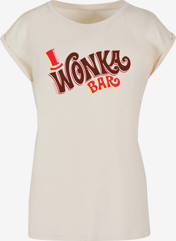 ABSOLUTE CULT Shirt 'Willy Wonka ' in Beige: predná strana