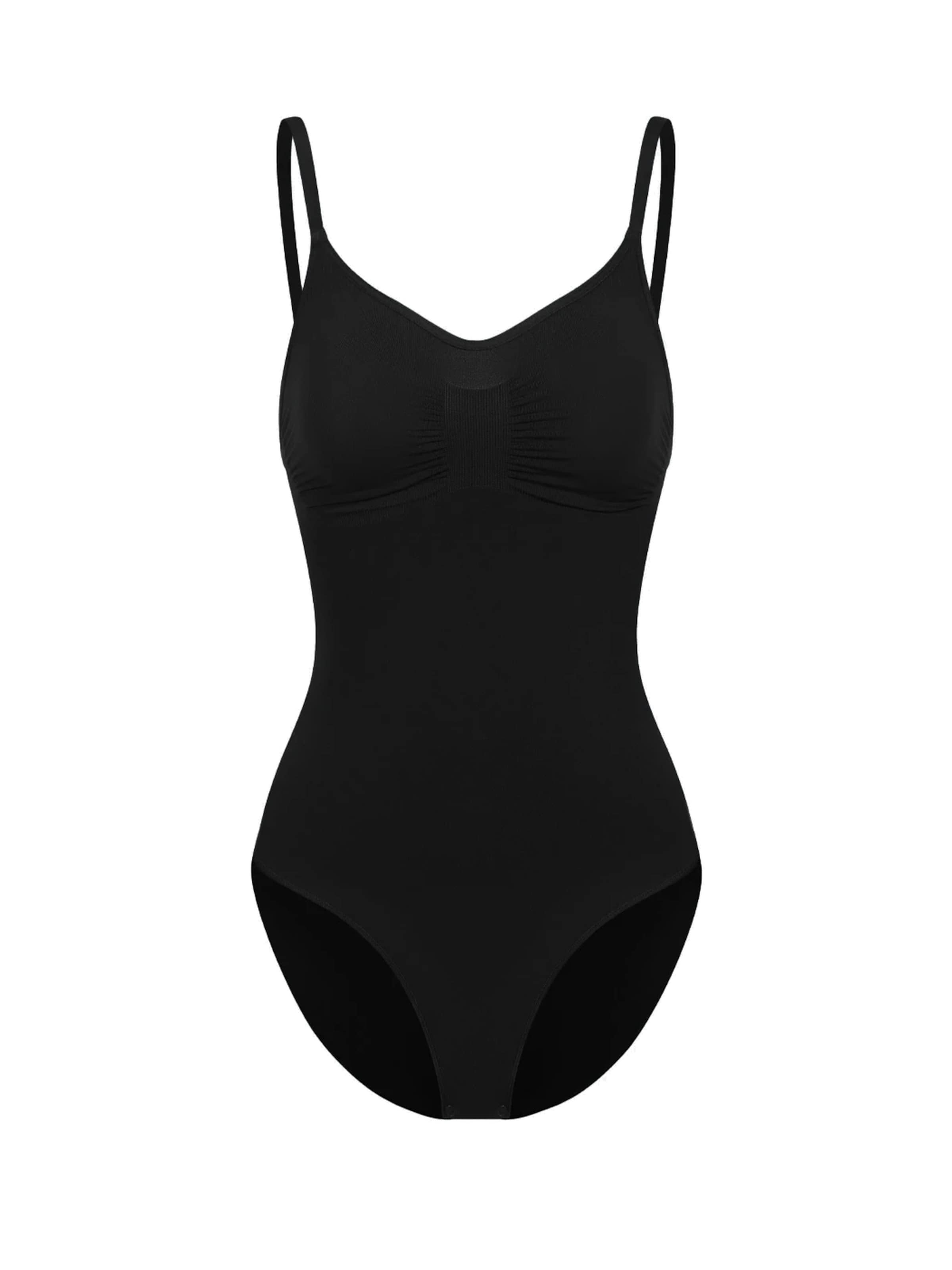 cfab (formerly creamy fabrics) Shapingbody 'Bodysuit Sculpting Shapewear mit Slip' in Zwart: voorkant