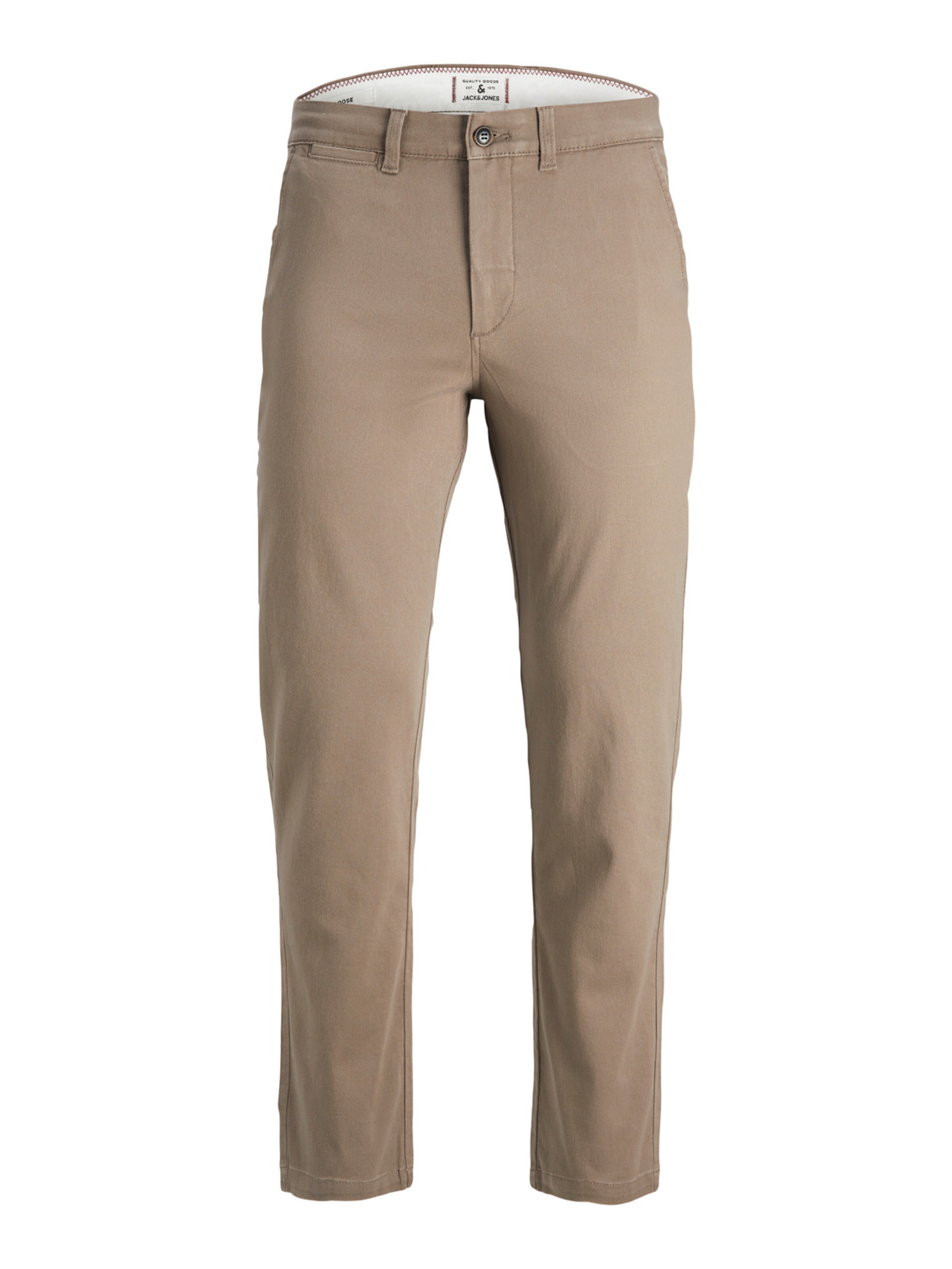 JACK & JONES Szabványos Chino nadrág 'OLLIE DAVE' - barna: elől