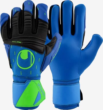 UHLSPORT Athletic Gloves in Blue: front