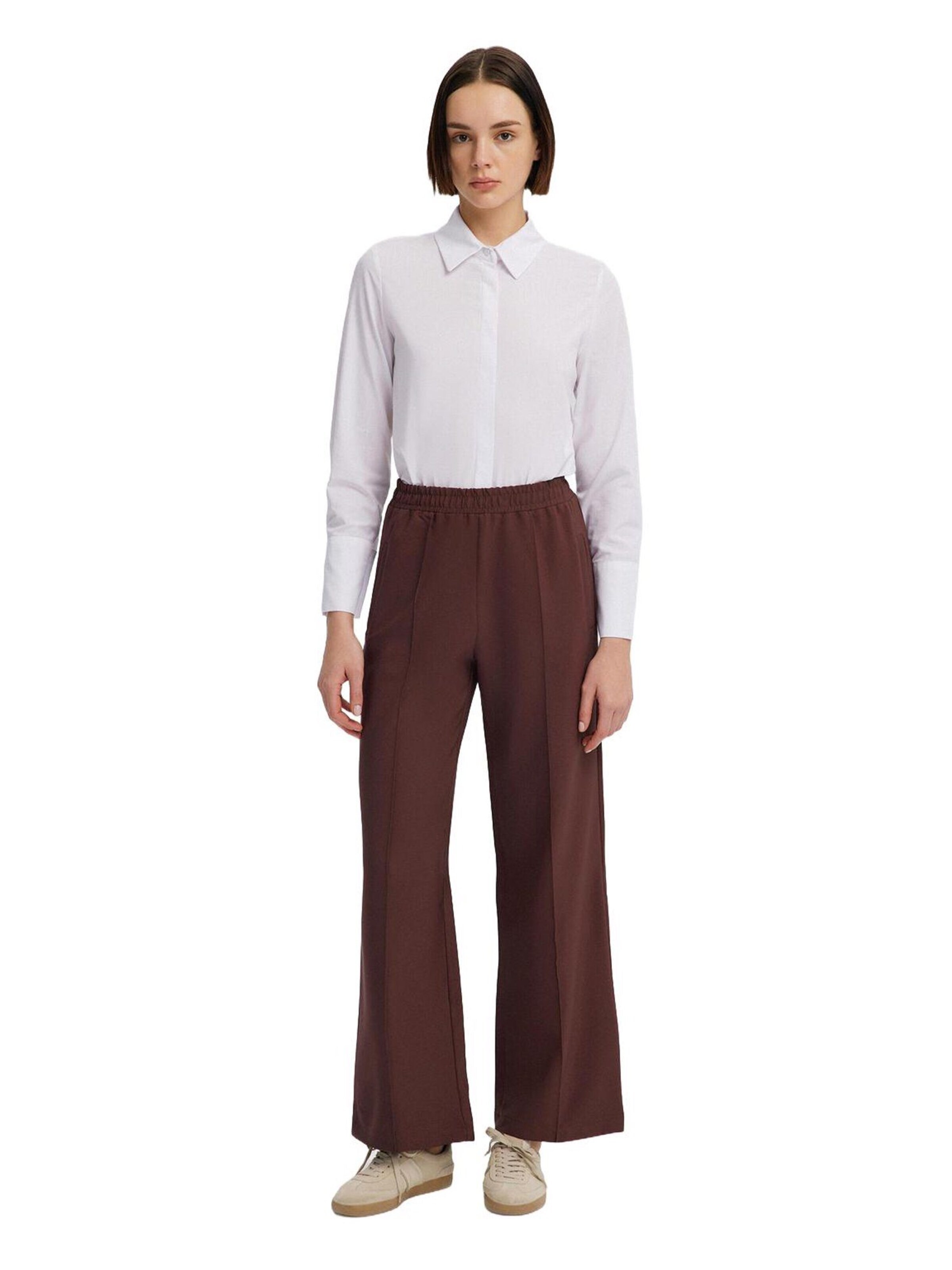 Touche Prive Loose fit Pleated Pants in Brown
