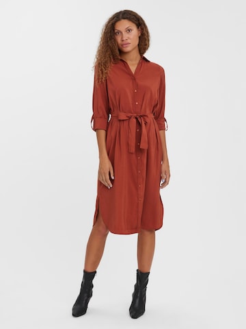 VERO MODA Shirt Dress 'Bell' in Brown: front