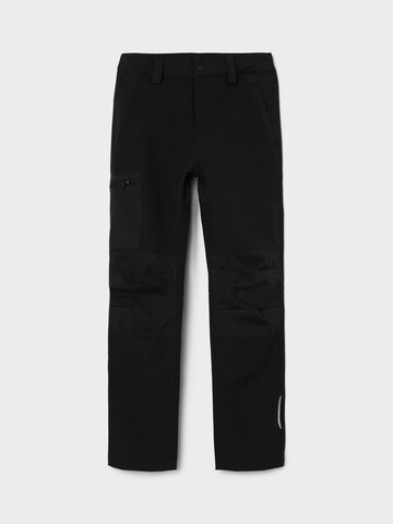 NAME IT Regularen Funkcionalne hlače 'Mose' | črna barva
