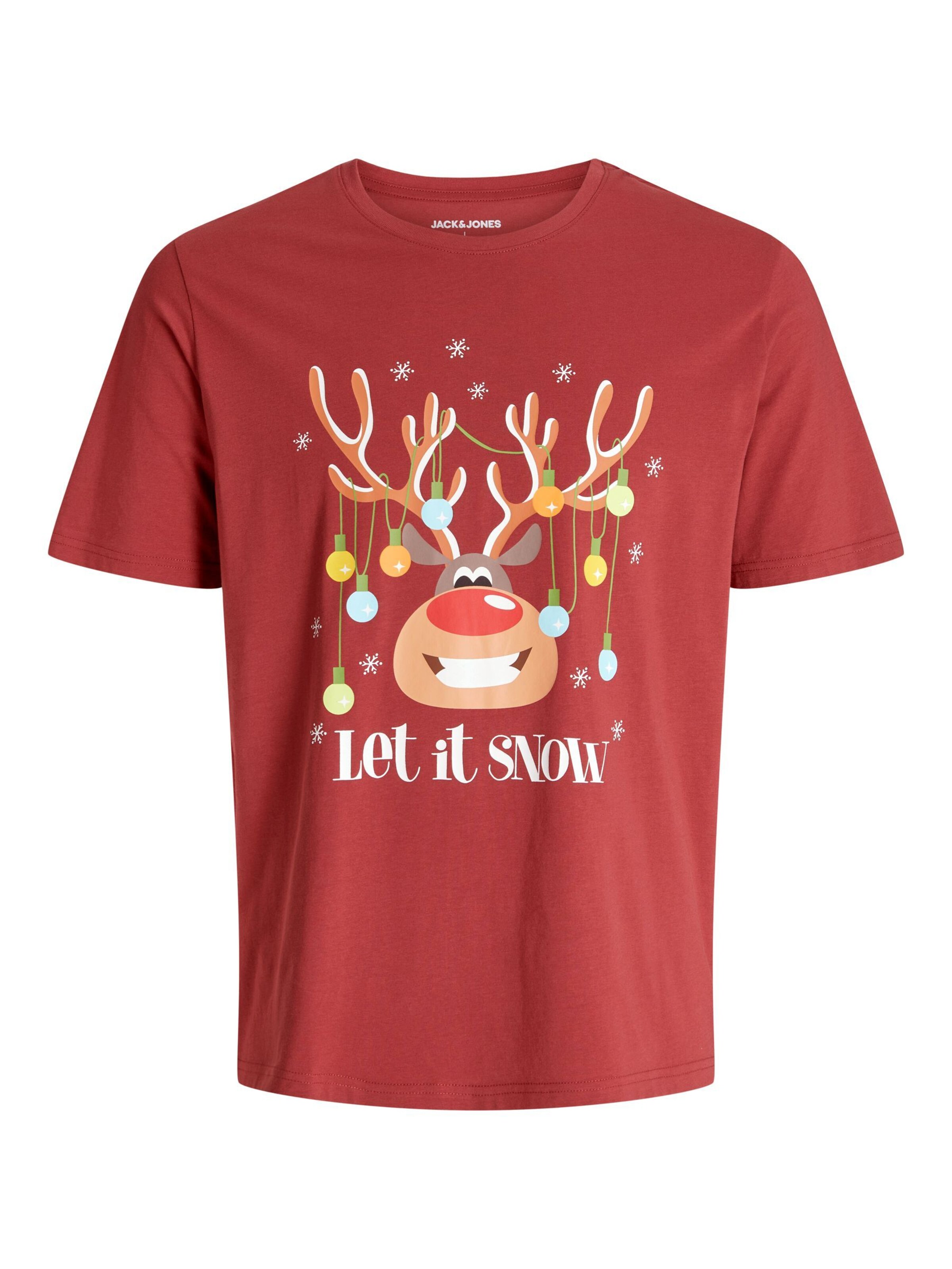 T-Shirt 'X-Mas' JACK & JONES en rouge : devant