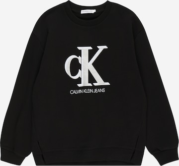 Calvin Klein Jeans Sweatshirt in Zwart: voorkant