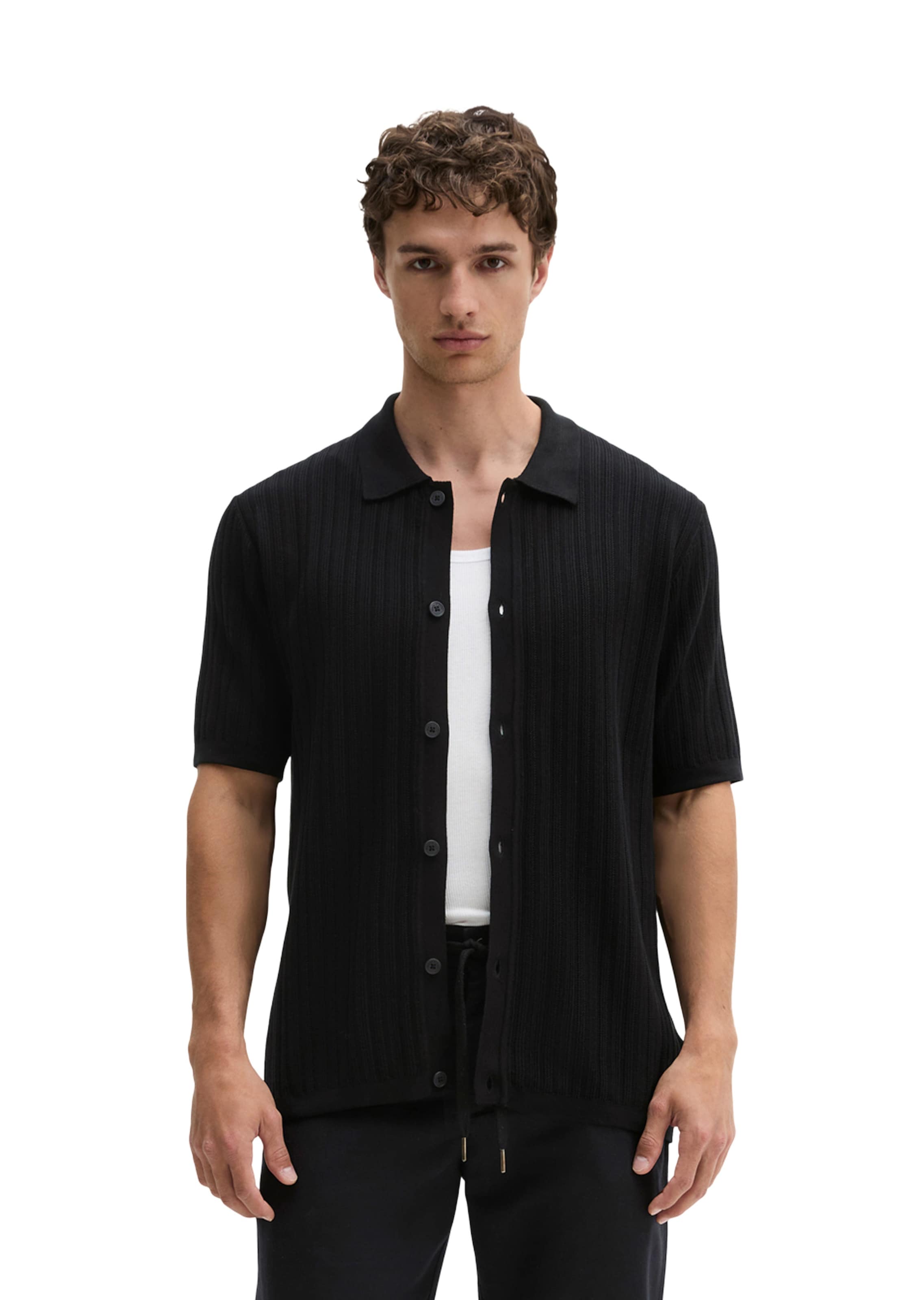 Marc O'Polo Strickjacke in Schwarz: Vorderseite