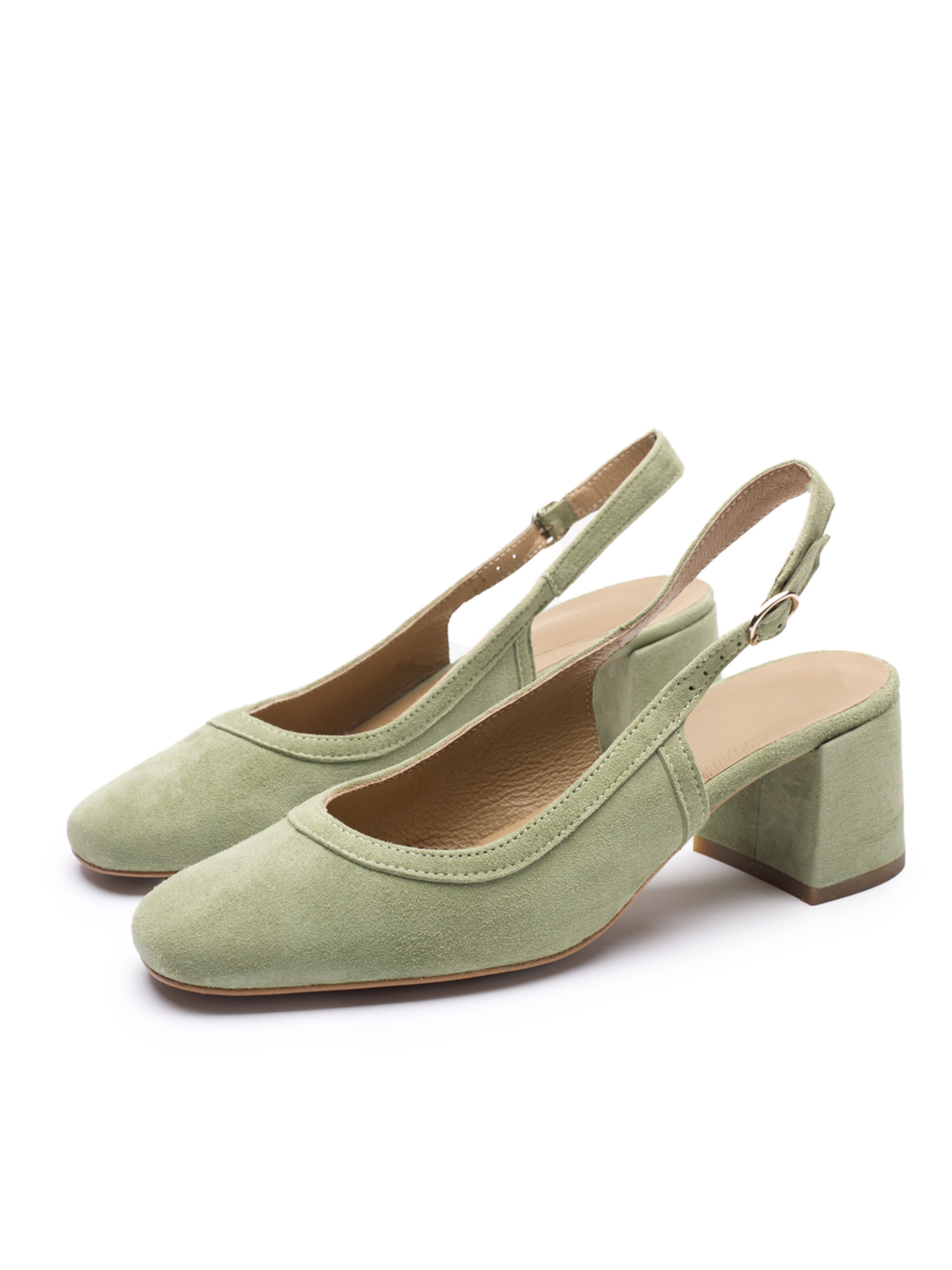 RYŁKO Лодочки с открытой пяткой в Зеленый