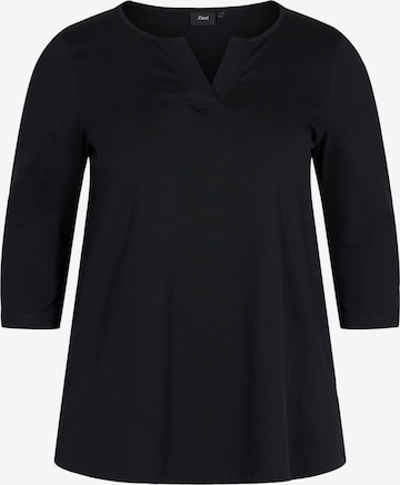 Camicia da donna 'EAGNES' di Zizzi in nero: frontale
