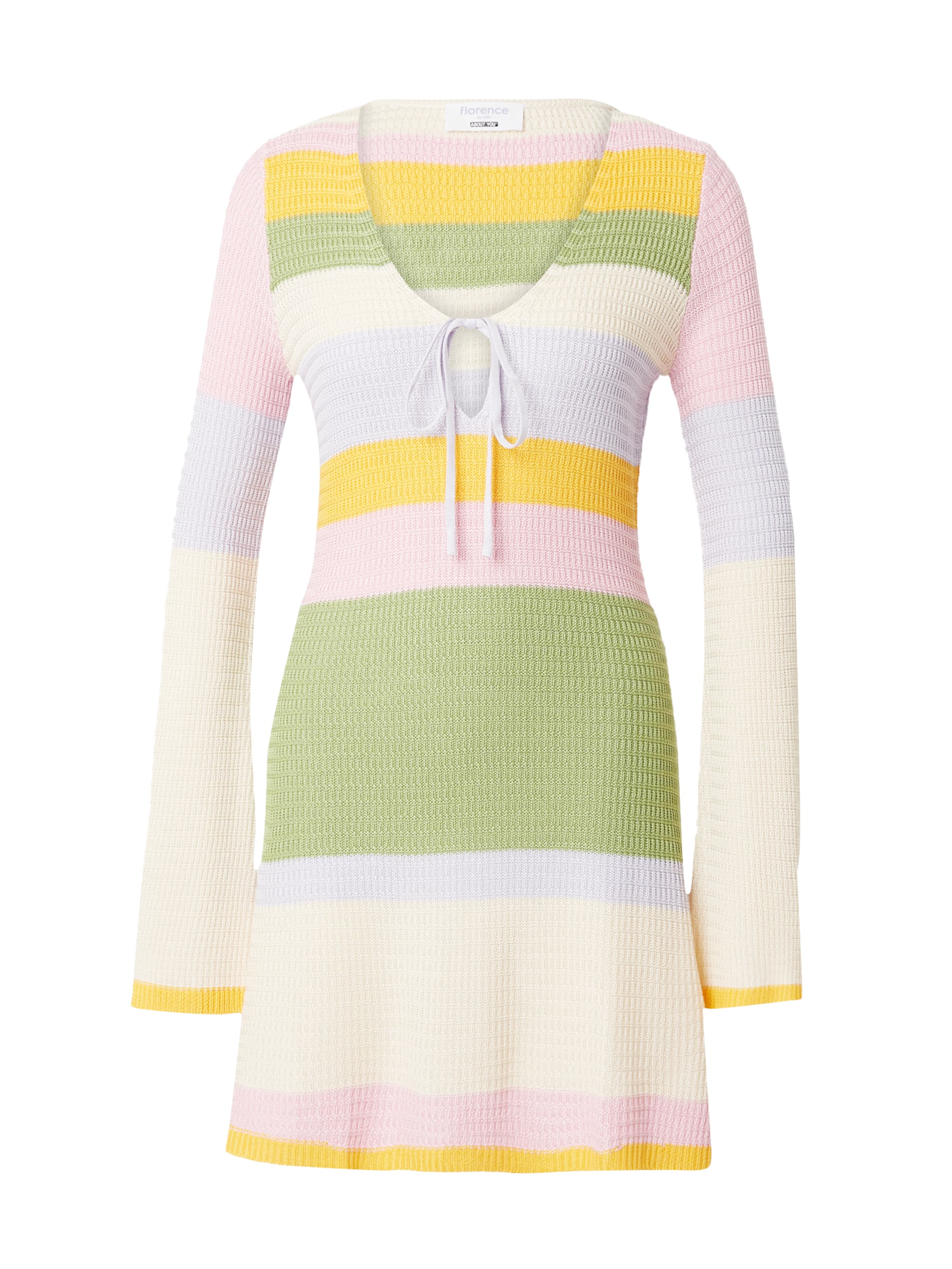 florence by mills exclusive for ABOUT YOU Úpletové šaty 'Passion Fruit' - kiwi / pastelová fialová / růžová / offwhite, Produkt