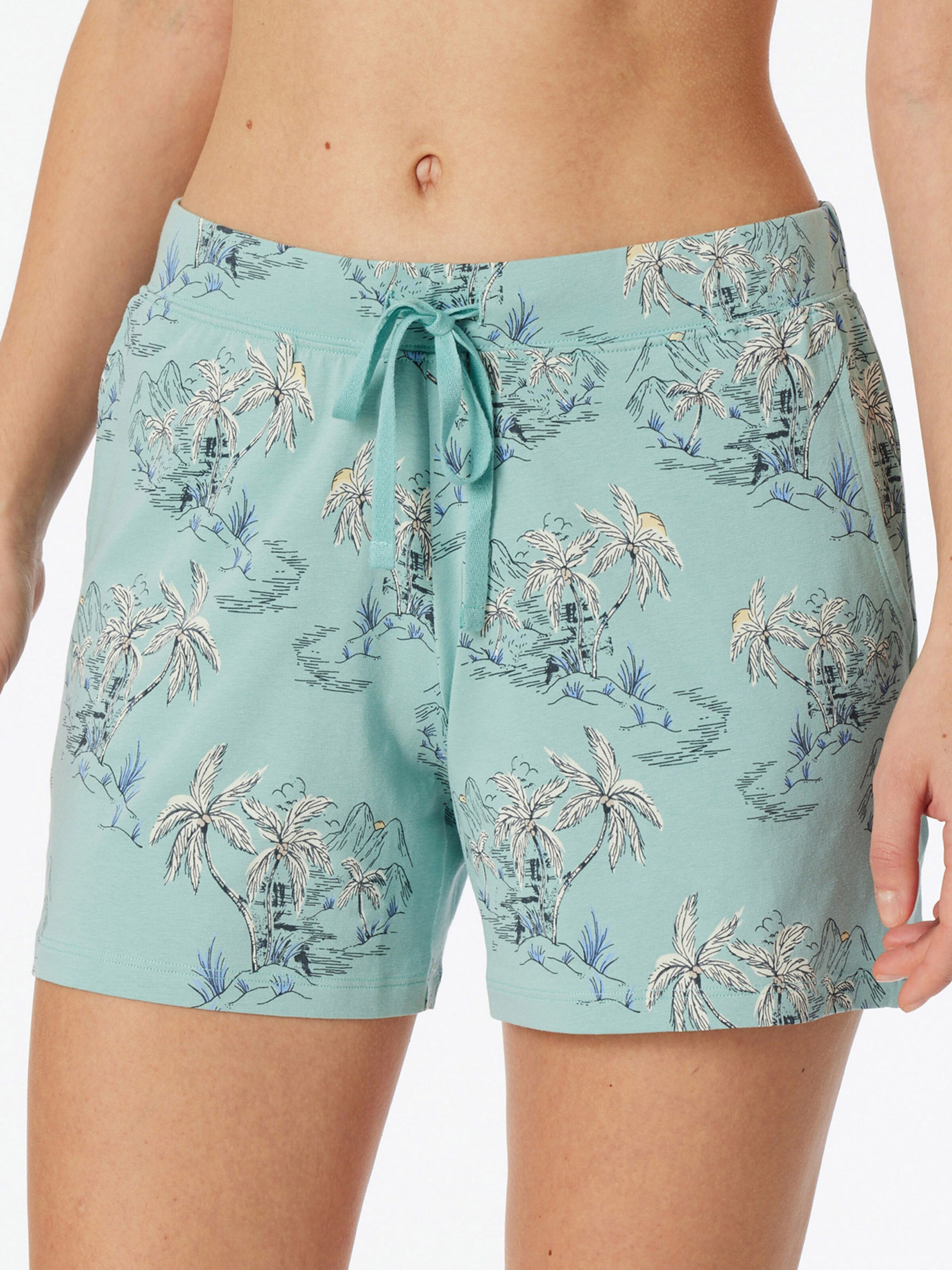 SCHIESSER Pyjamashorts 'Mix & Relax' in Blau: Vorderseite