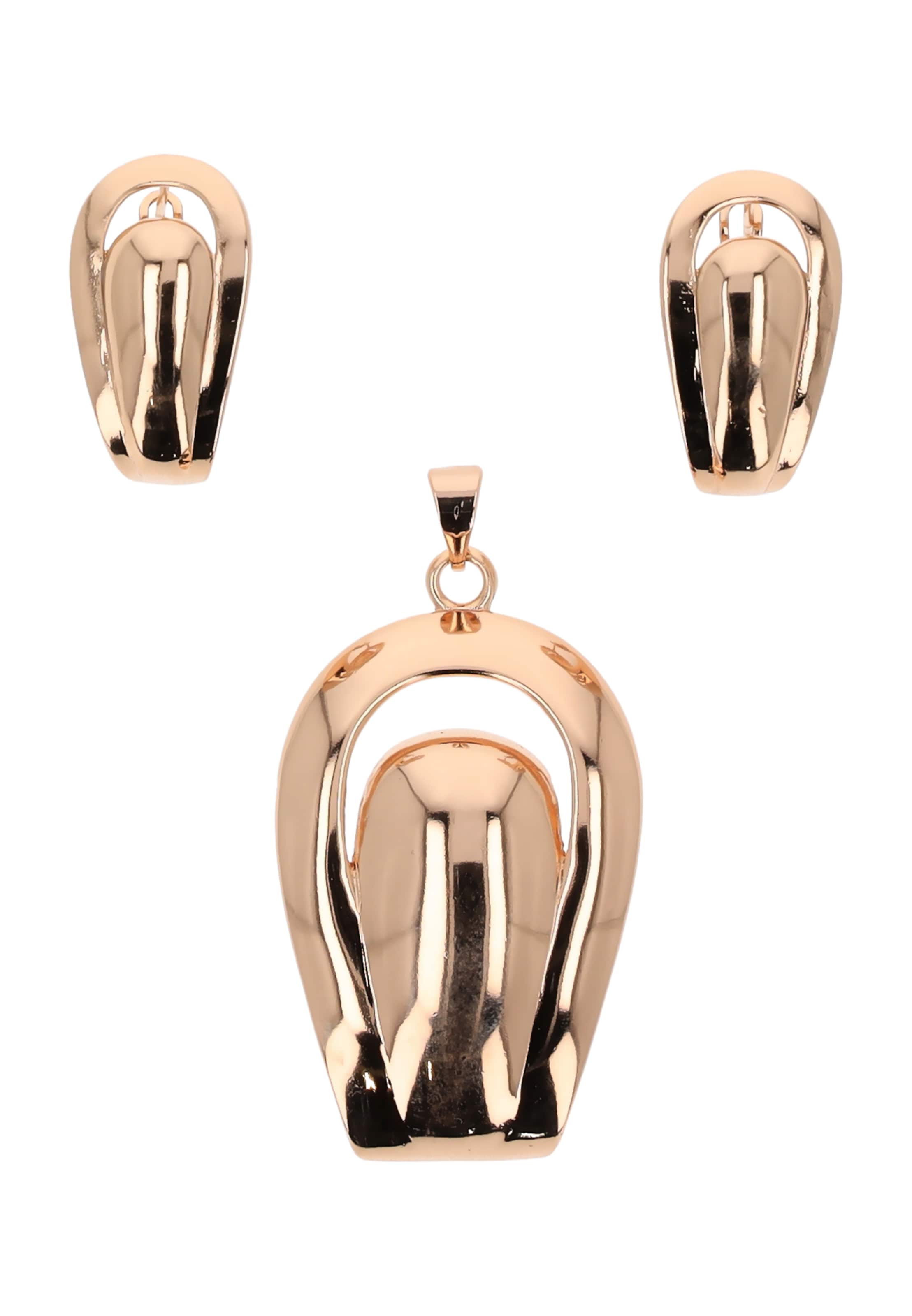 usha WHITE LABEL - Conjunto de joyería en oro: frente