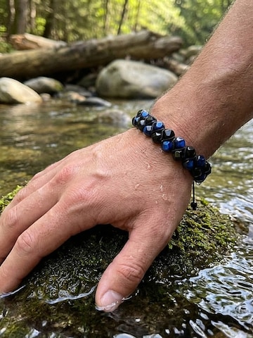 UNIQAL Armband 'BLAUES TIGERAUGE TURMALIN' in Gemengde kleuren