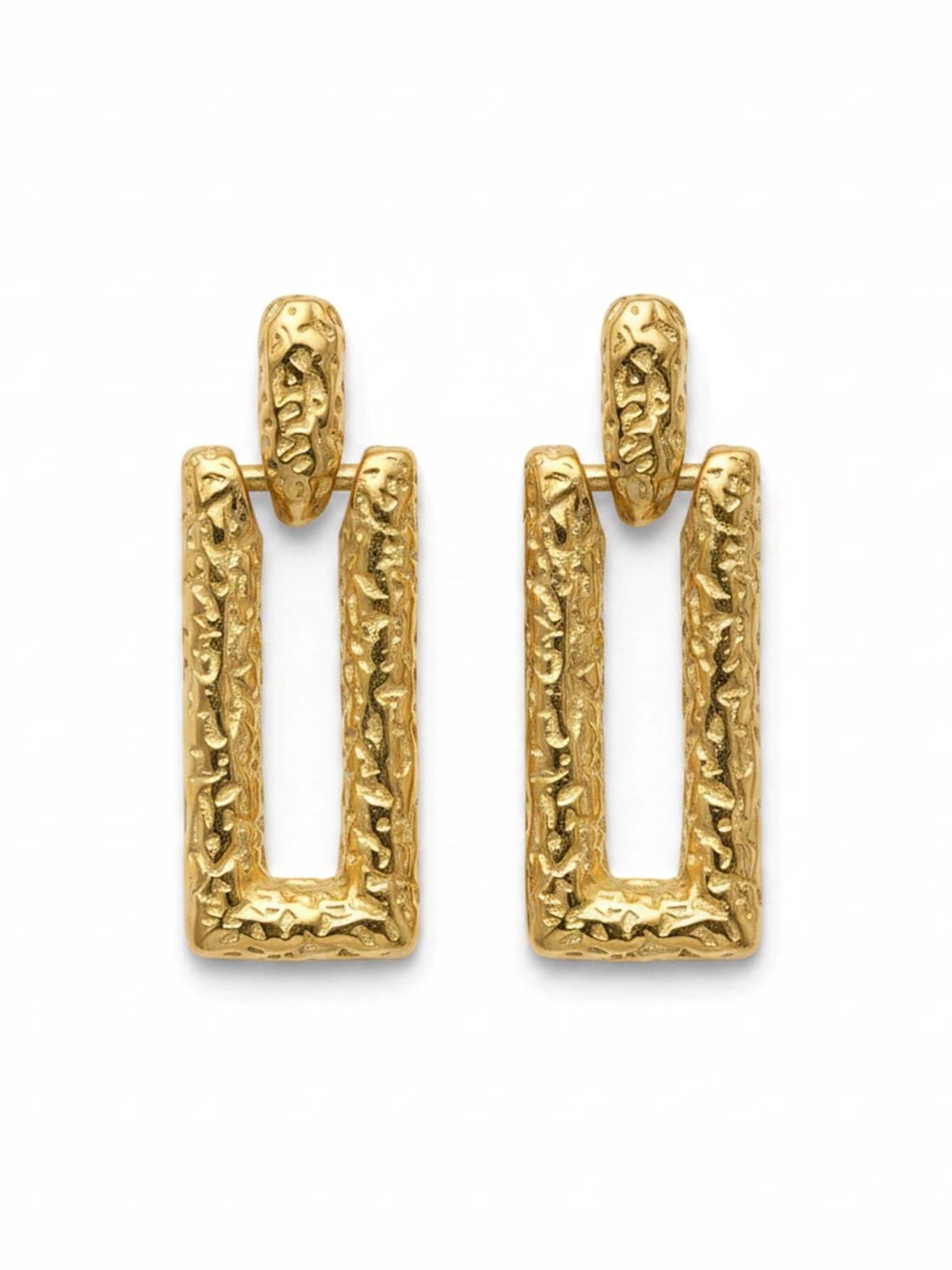 Boucles d'oreilles 'Ragusa' ETNÉE en or : devant