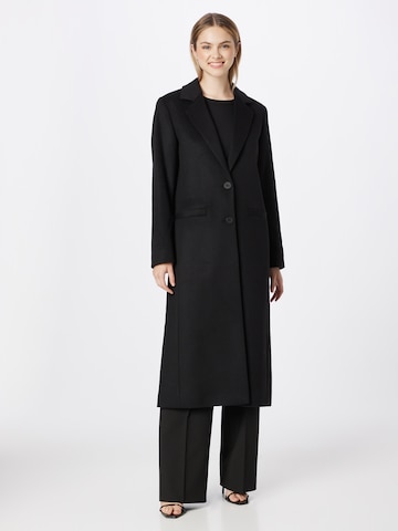 HUGO Between-Seasons Coat in Black: front