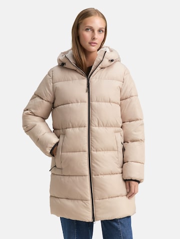 TOM TAILOR DENIM Wintermantel in Beige: voorkant