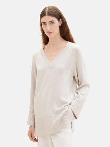 TOM TAILOR Pullover i beige