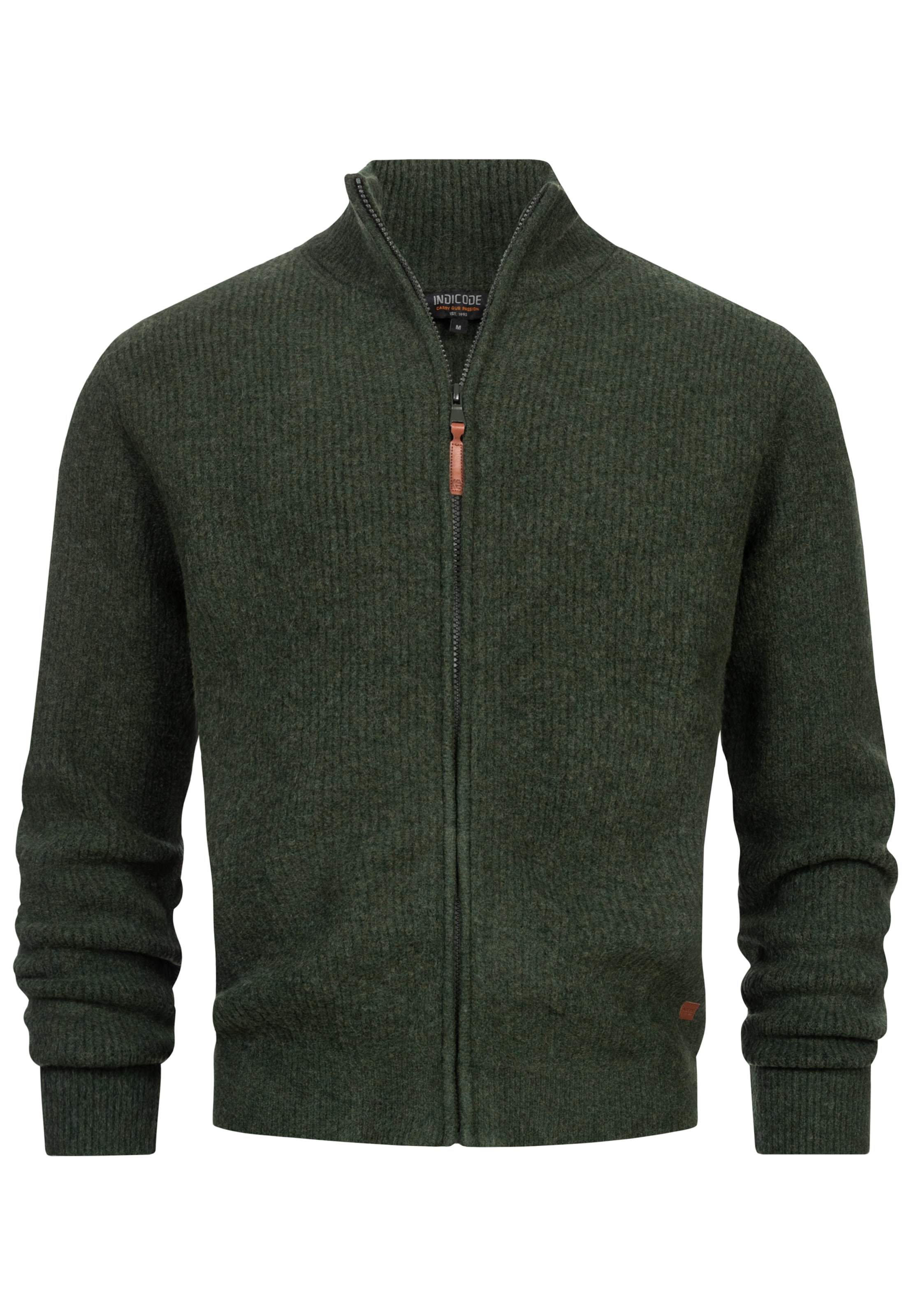 INDICODE JEANS Knit cardigan 'Peace' in Green: front