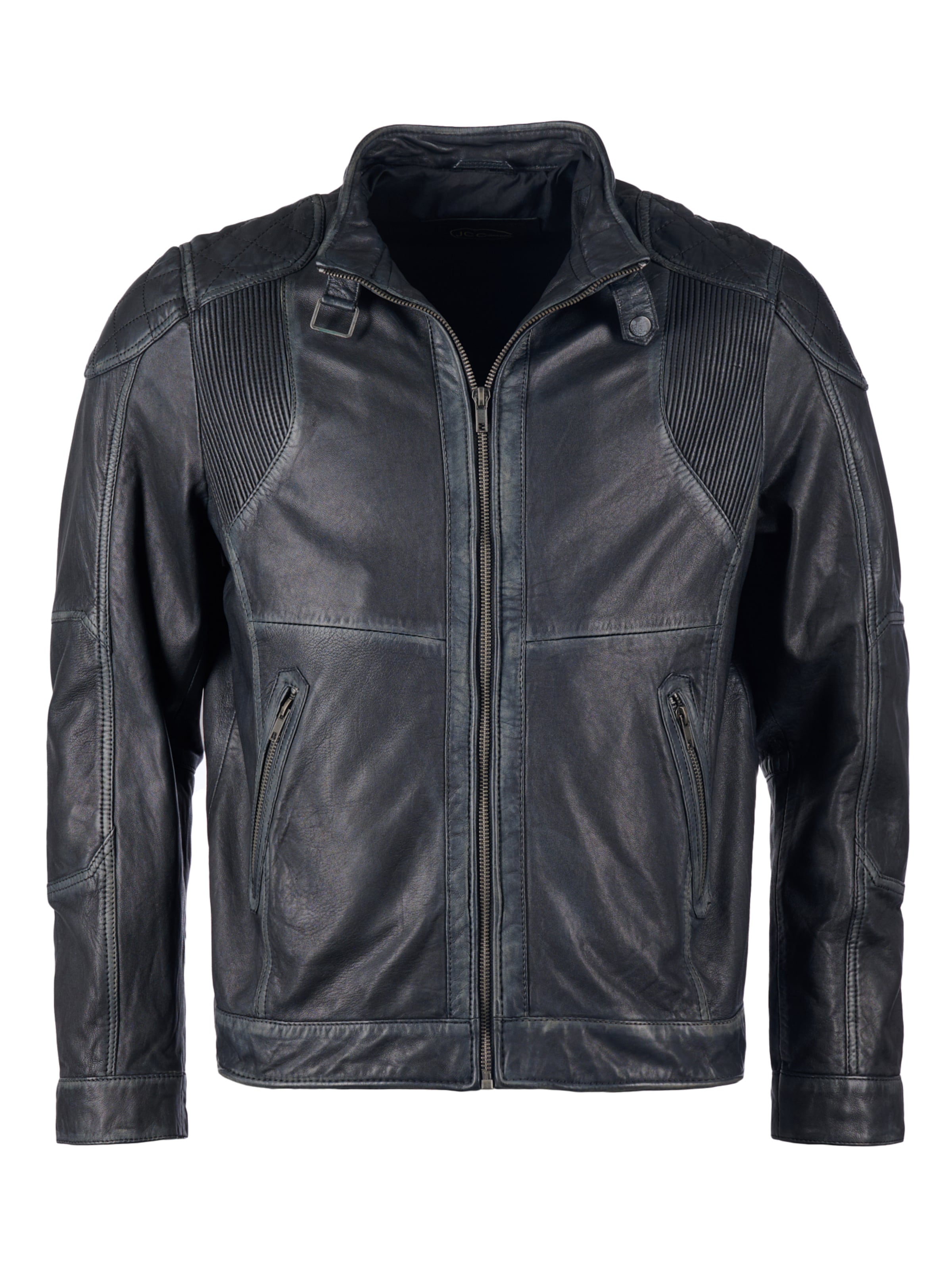 JCC Lederjacke 'Marx-B' in Schwarz: Vorderseite