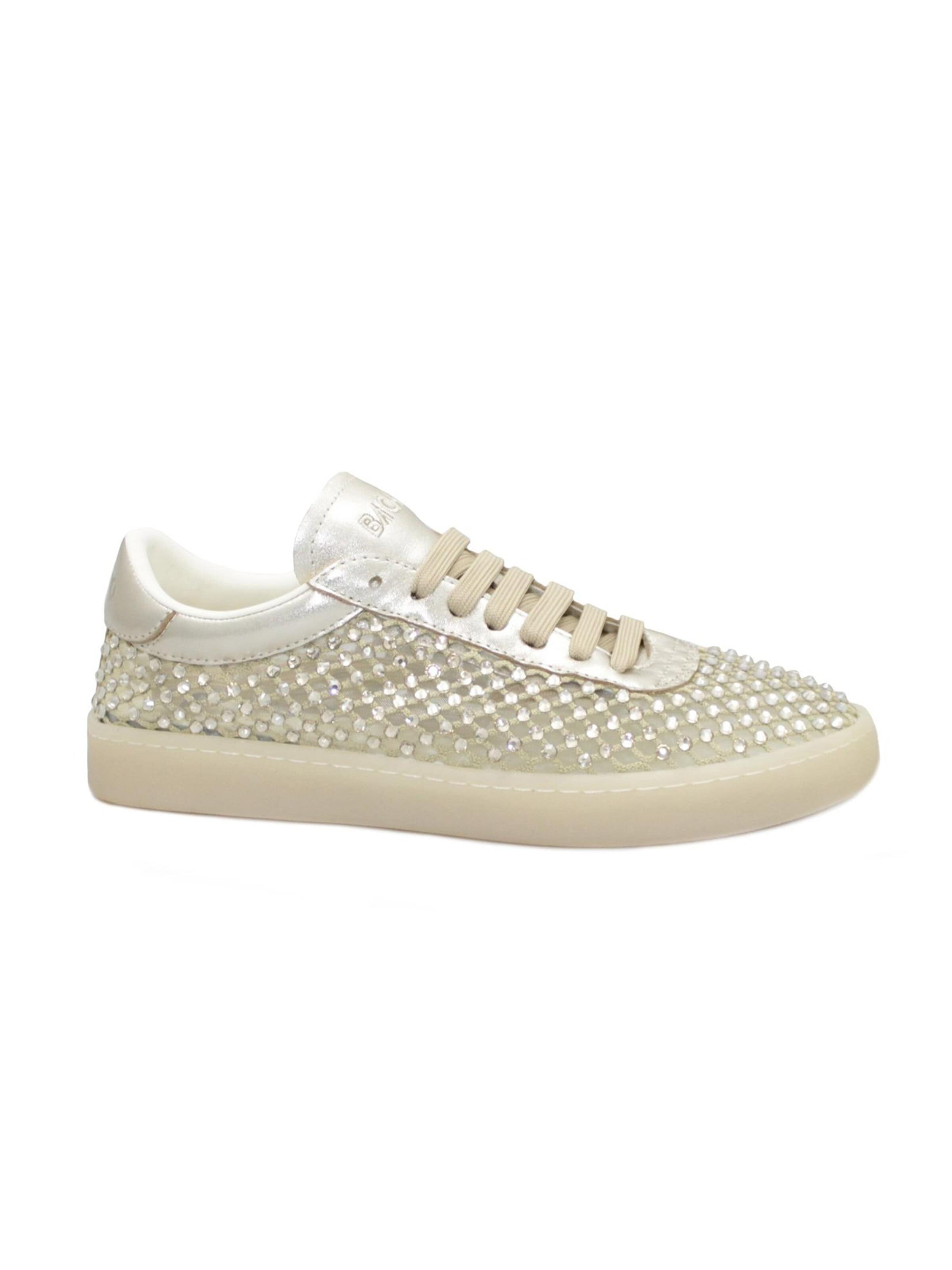 Sneaker bassa di Back70 in oro: frontale