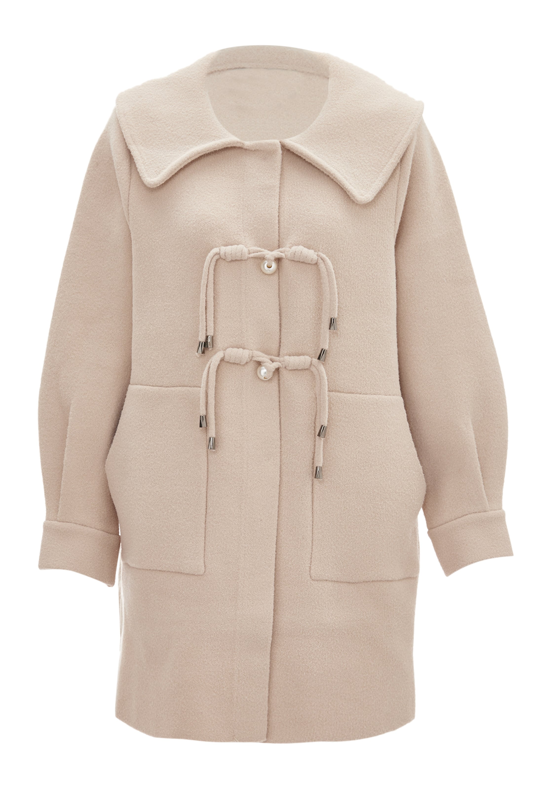 CELOCIA Gebreid vest in Beige: voorkant