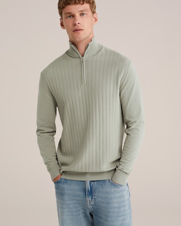 WE Fashion Пуловер в зелено: отпред