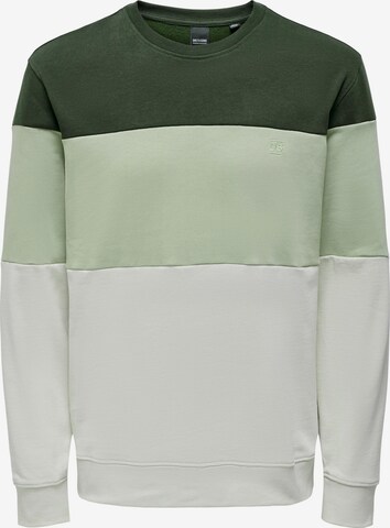 Only & Sons Sweatshirt 'Odis' in Green: front